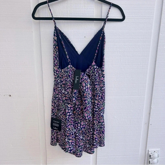 Cottagecore Lulus Ditsy Floral Print Strappy Open Back Romper Dress / Sz S / NWT - Picture 2 of 7